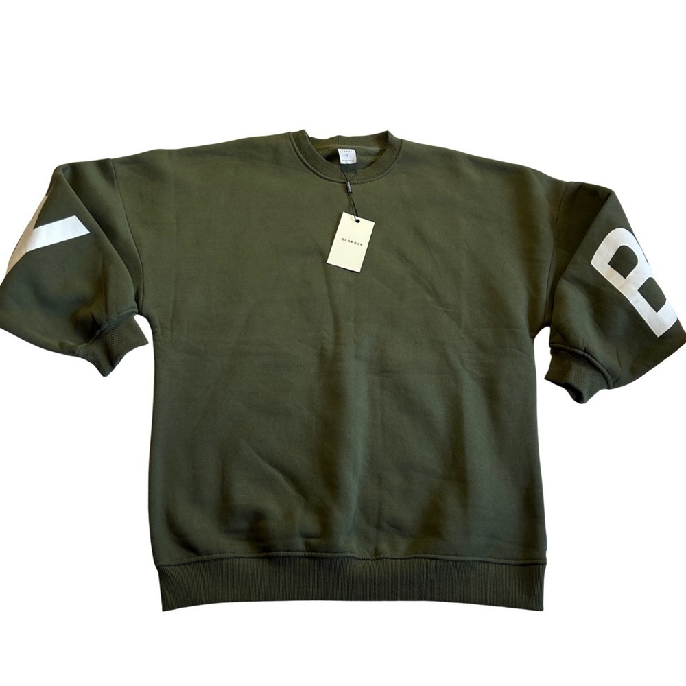 Blakely Clothing Olive Green Logo Crewneck Sweatshirt Streetwear NWT